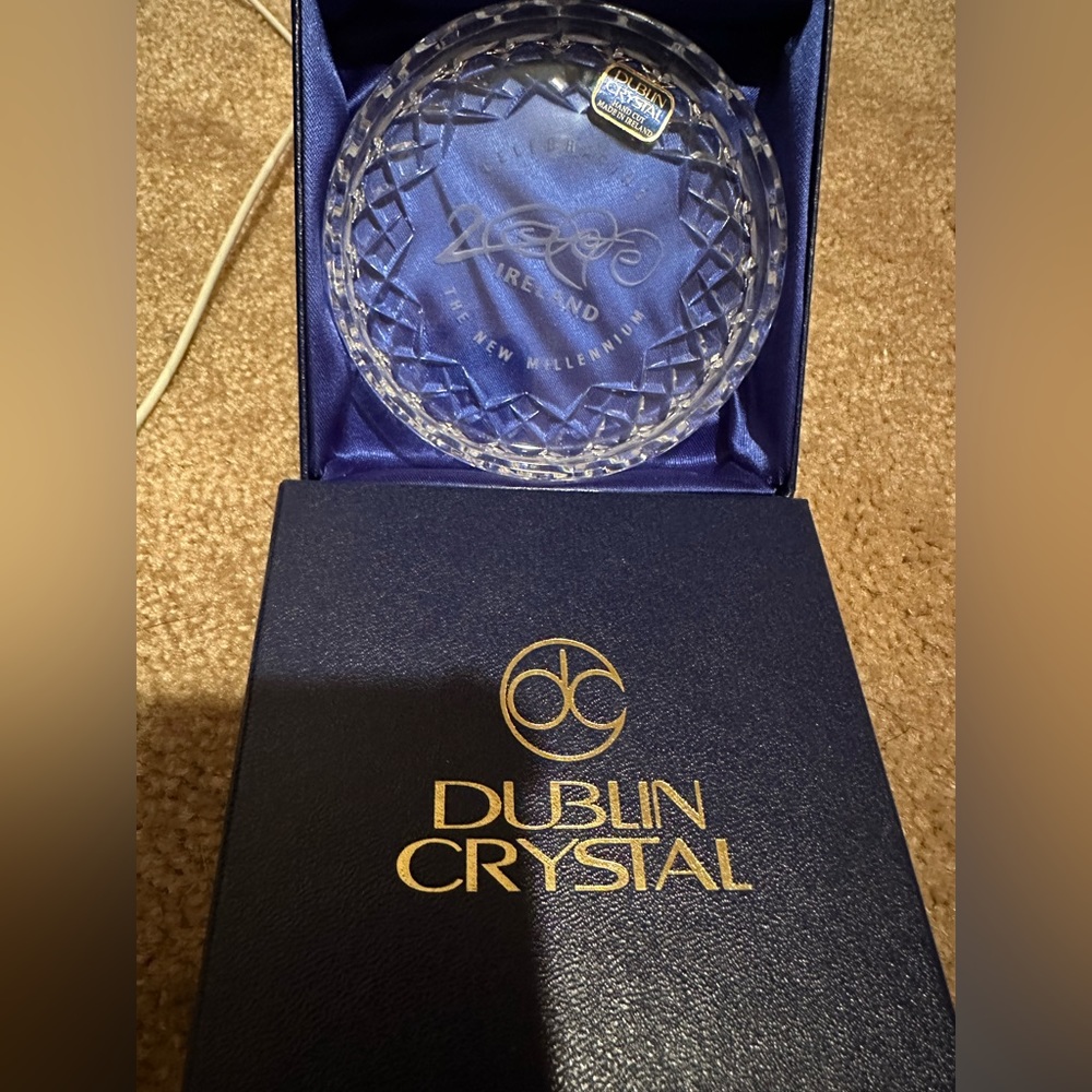 Dublin crystal limited edition millennium dish